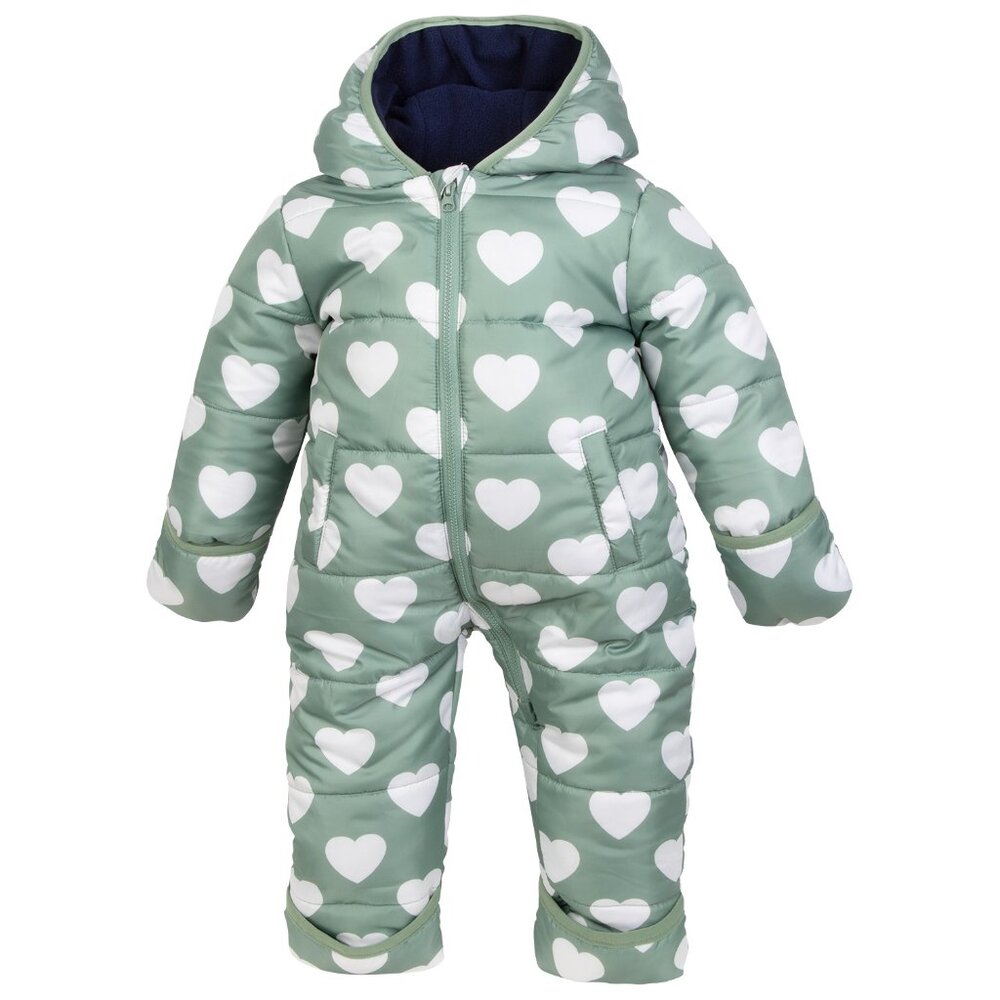 NEW Iceburg Outerwear Infant Quilted Insulated One-Piece Snowsuit Sage Heart 6MO
